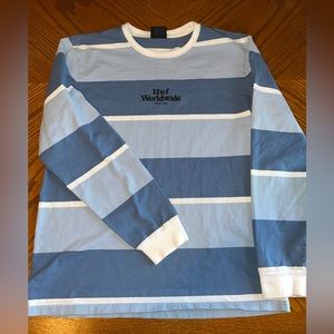HUF WORLDWIDE MEN’S LS TEE: S: L C: BLUE/WHITE